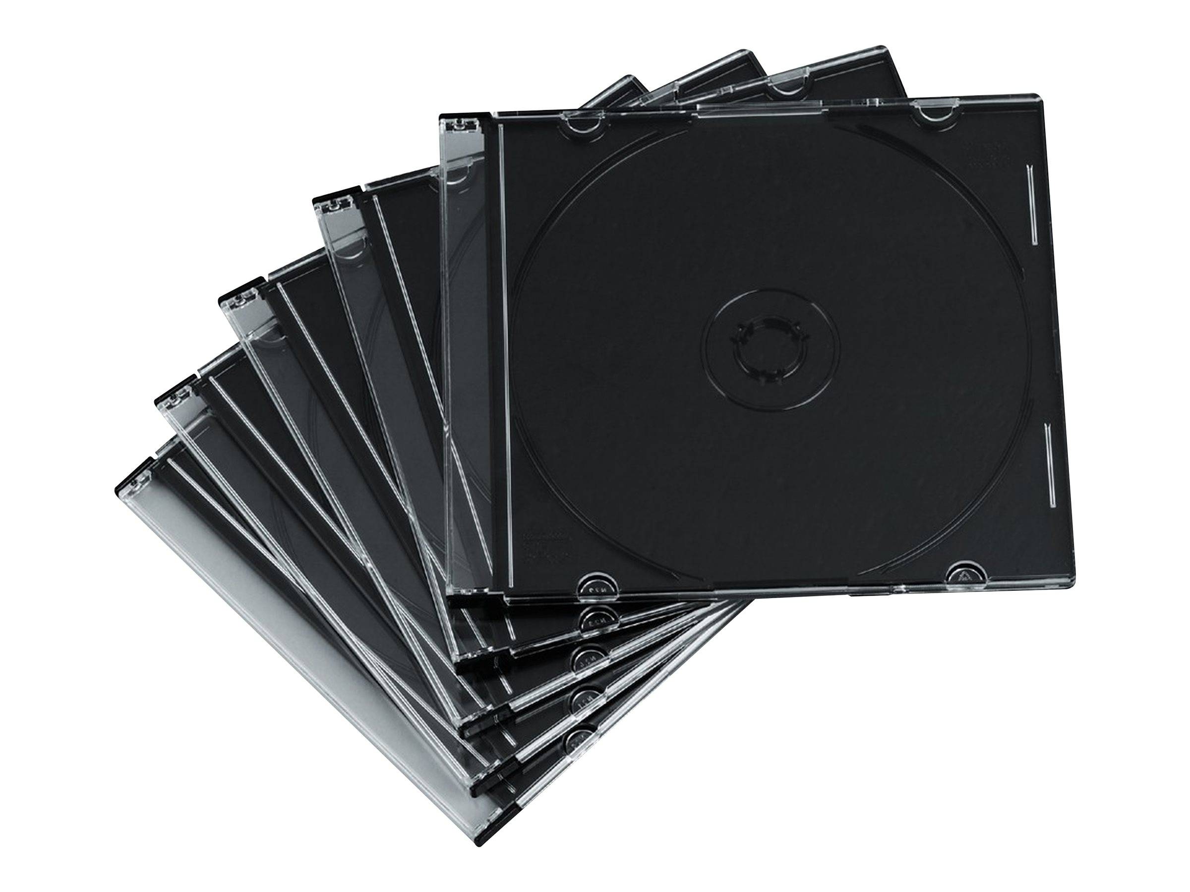 Hama Slim Jewel Case für Speicher-CD - Kapazität: 1 CD - Schwarz, durchsichtig (Packung mit 100)-0