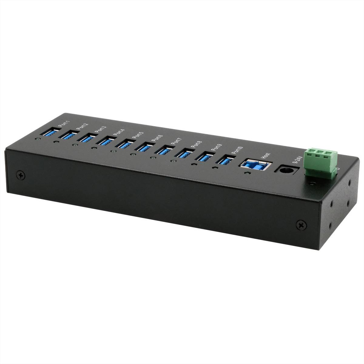 EXSYS EX-11230HMS 10 Port USB 3.2 Gen 1 HUB Din-Rail Kit und Wand VIA VL811+ Chipset-0