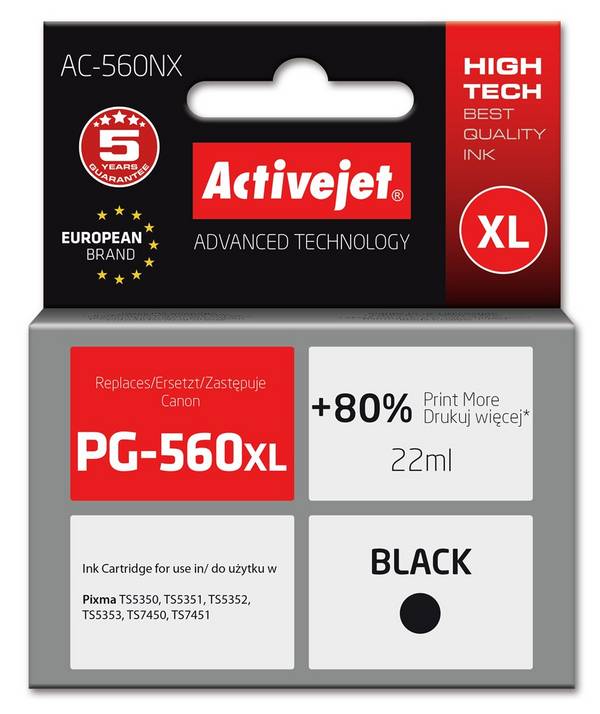 Activejet AC-560NX Ink Cartridge Replacement for Canon PG-560XL Supreme - Kompatibel - Tintenpatrone