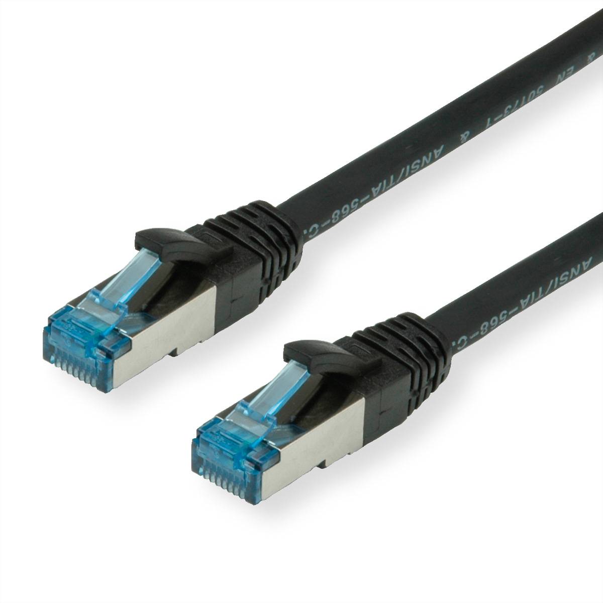 VALUE Patchkabel Cat.6A (Class EA) S/FTP (PiMF), LSOH, schwarz, 0,15 m-0