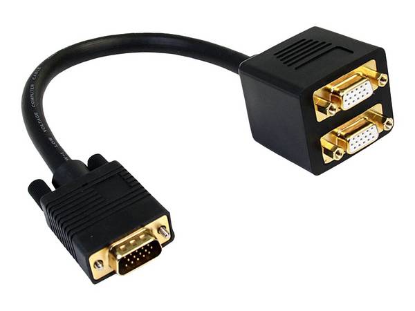 StarTech.com 30cm VGA auf 2x VGA Splitter-Kabel - St/Bu - VGA HD15 Y-Verteiler S