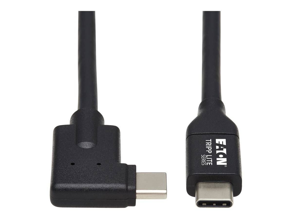 Eaton Tripp Lite Series USB C Cable (M/M) - USB 3.2 Gen 1, Thunderbolt 3, 60W PD Charging, Right-Angle Plug, Black, 2 m-0