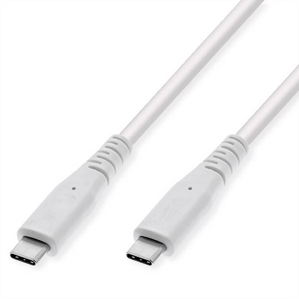 VALUE USB 3.2 Gen 2 kompatibles Kabel, USB C-C, ST/ST, 4K UHD-1, 10Gbit/s, Emark, 60W, weiß, 5 m