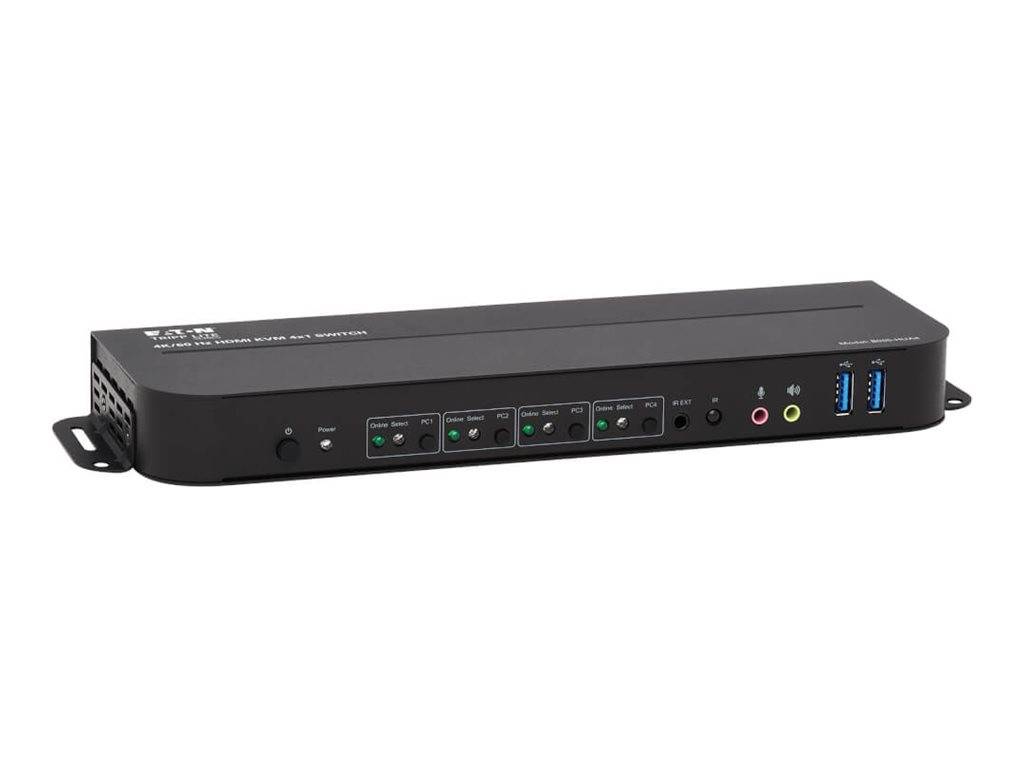 Tripp HDMI USB KVM Switch 4-Port 4K 60Hz HDR HDCP 2.2 IR USB Sharing - KVM-/Audi-0