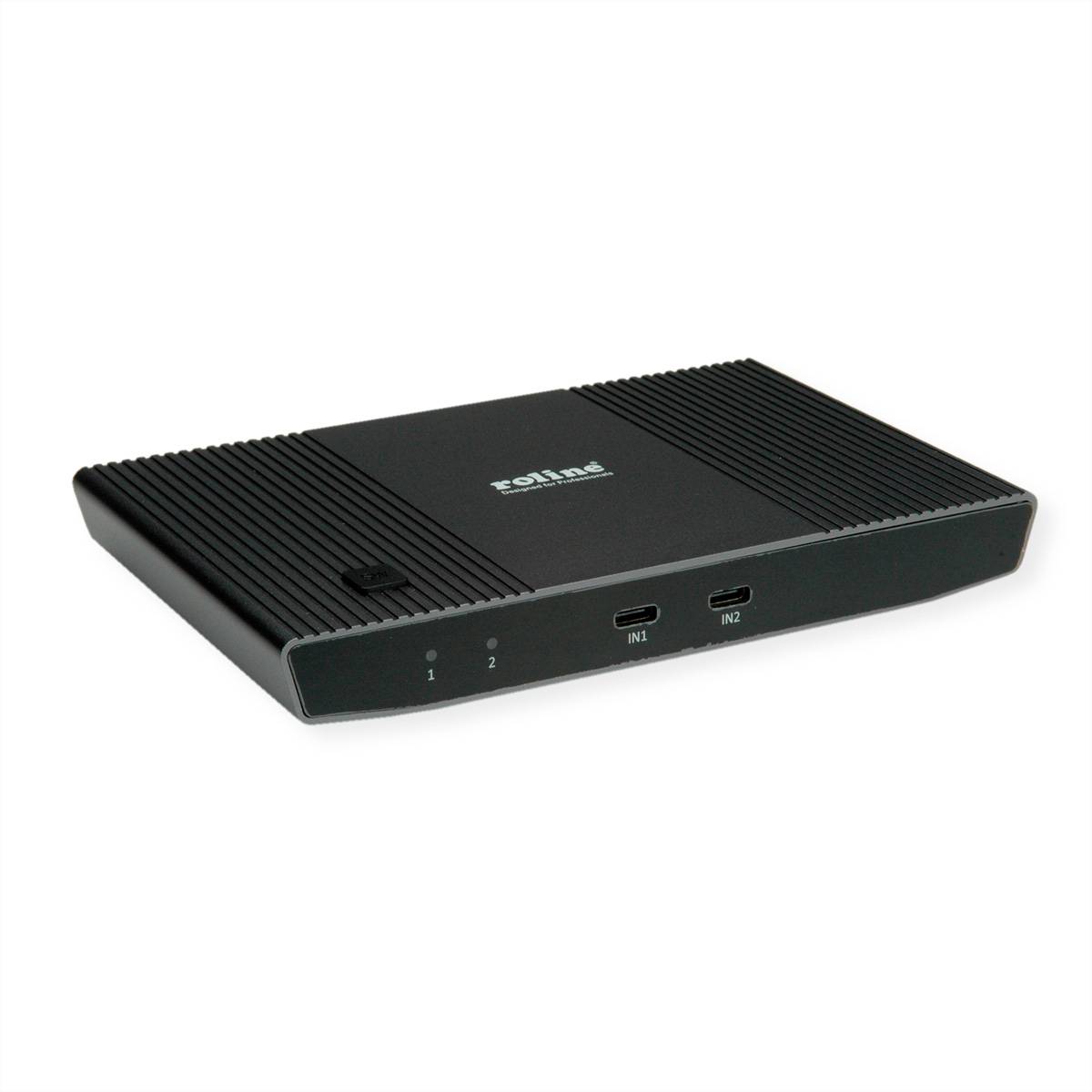 ROLINE KVM Switch, HDMI 4K, USB, 1 User - 2 Mobilgeräte-0