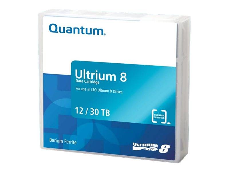Quantum LTO Ultrium 8 - 12 TB / 30 TB - Mit Strichcodeetikett - Brick Red-0
