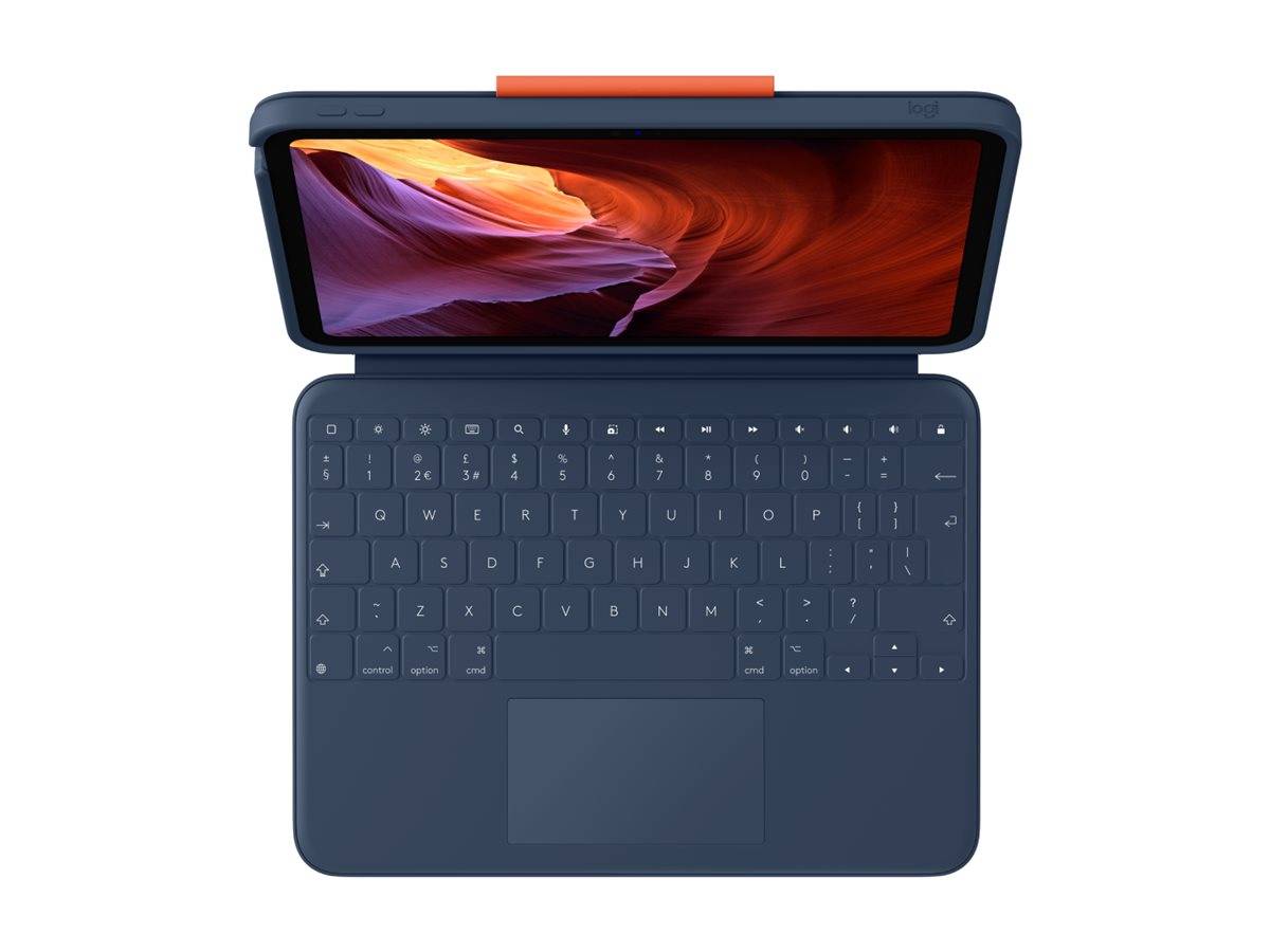 Logitech Rugged Combo 4 Touch - Tastatur und Foliohülle - mit Trackpad - Classic Blue - TL: UK, QWERTY-0