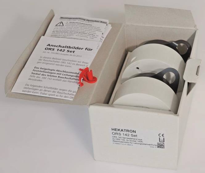 Hekatron Set Optischer ORS 142 Set Rauchschalter 31-5000017-01-04 Install.Baumaterial-0