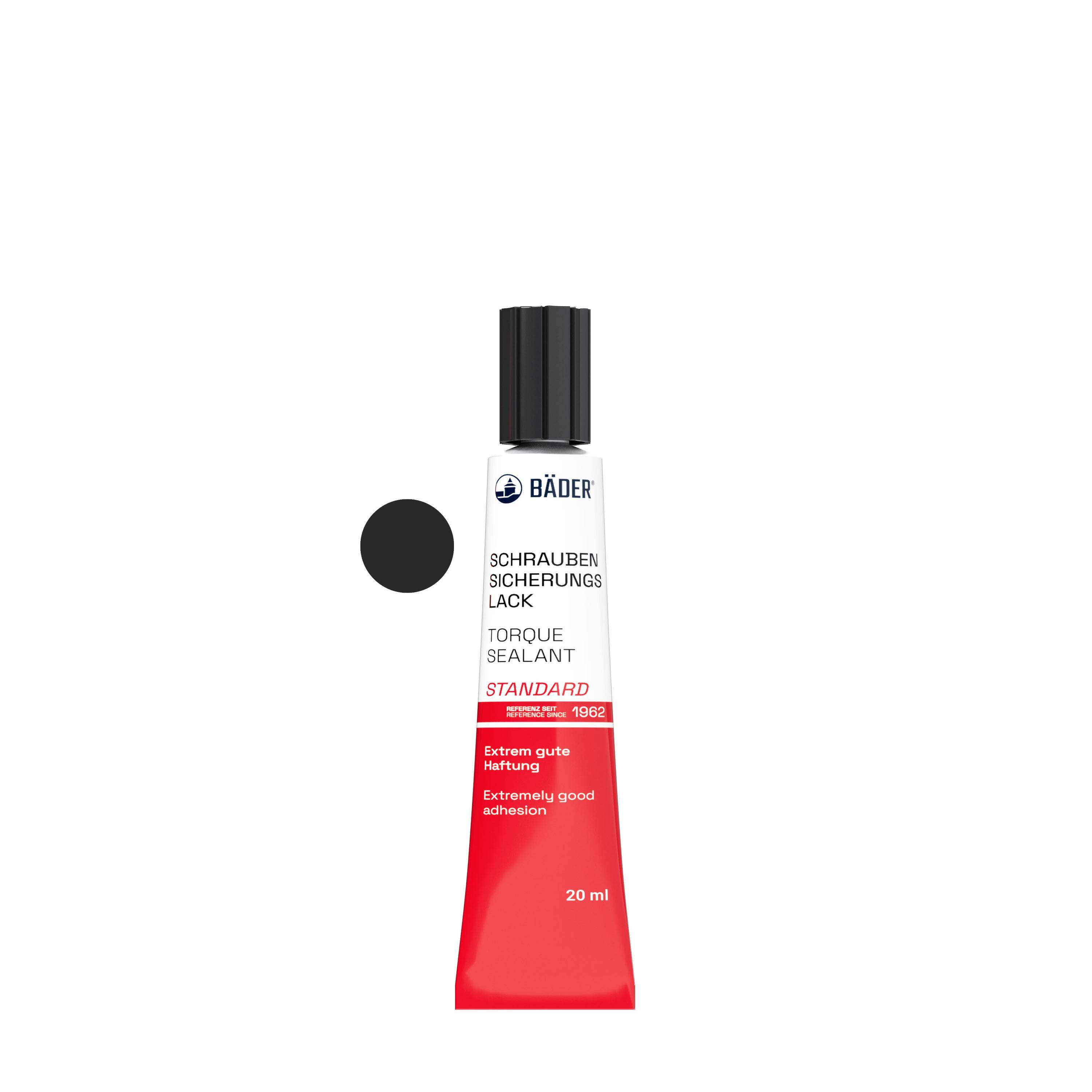 Lackfabrik Bäder Schraubensicherungslack Standard Schwarz Tube 20 ml-0