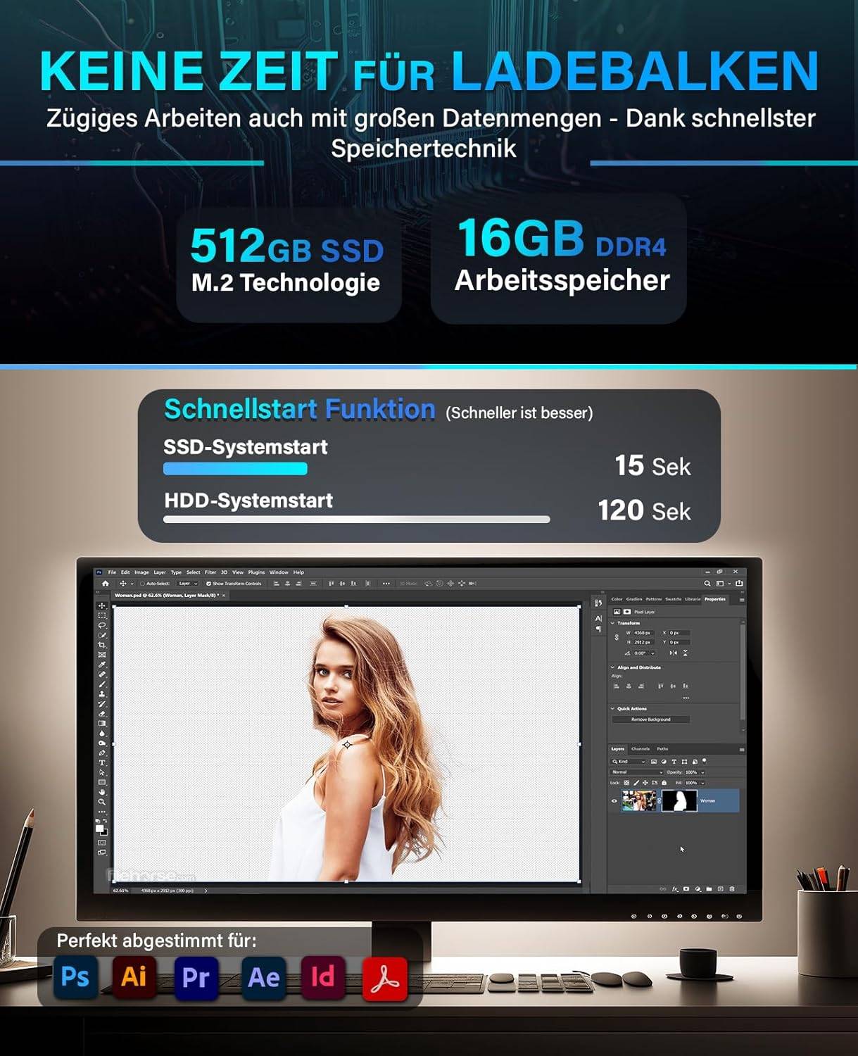 Greed - Desktop PC - Multi V2 | Intel Core i7 10700F | Computer für Büro | 16GB RAM | 512GB SSD | WLAN | Win 11 Pro-4