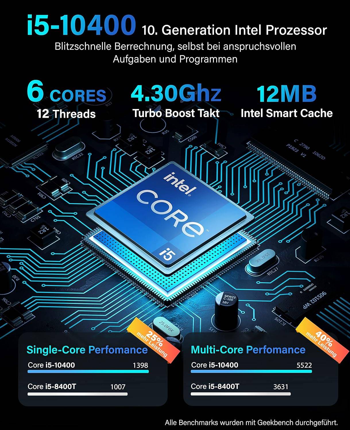 Greed - Desktop PC - Basic V2 | Intel Core i5 10400 | Computer für Büro | 8GB RAM | 256GB SSD | WLAN | Win 11 Pro-2