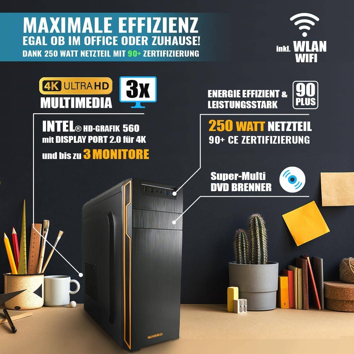 Greed - Desktop PC - Basic 7 | Intel Core i5 6500 | Computer für Büro | 8GB RAM | 512GB SSD | WLAN | Win 11 Pro-2