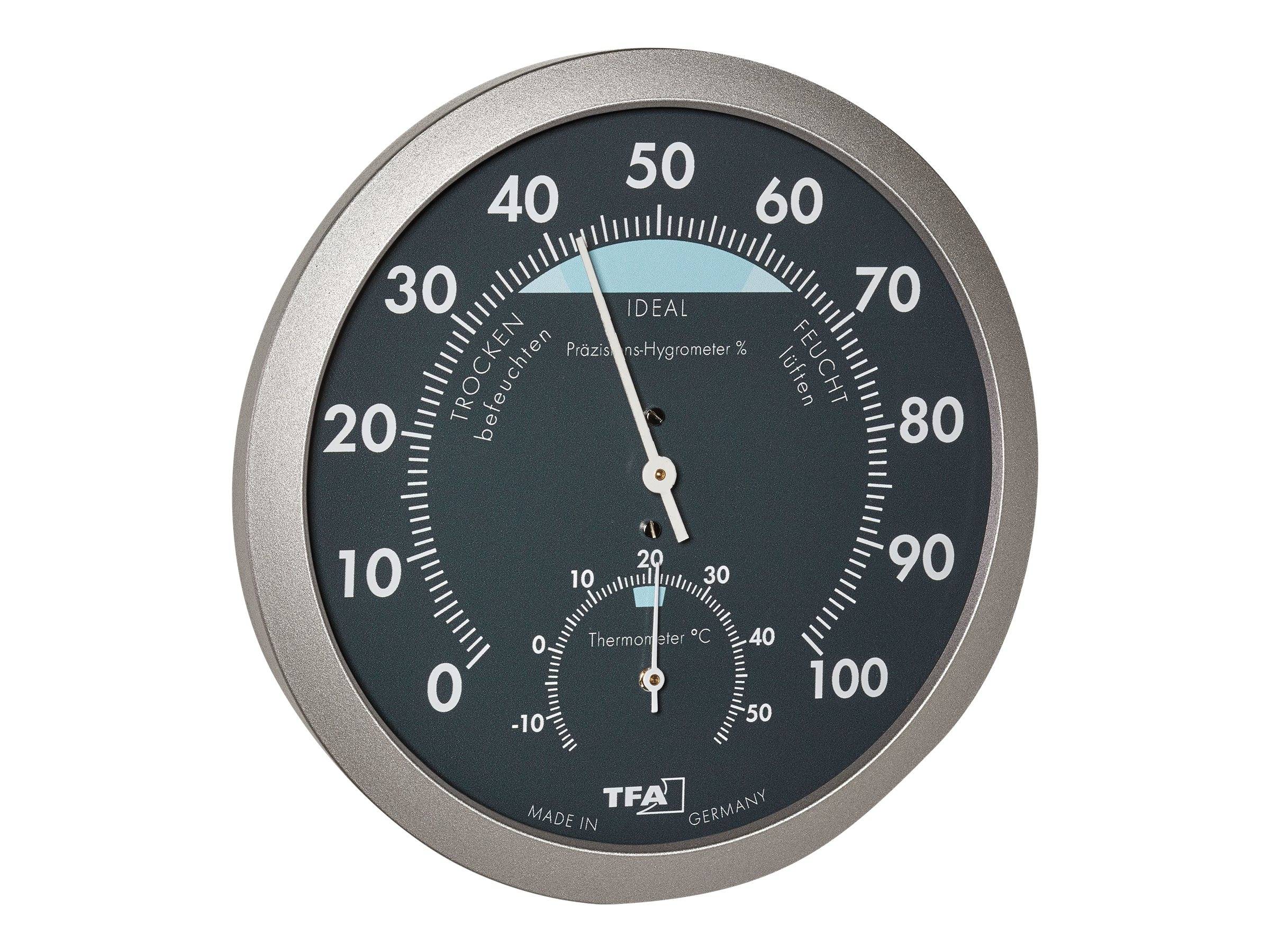 Thermo-Hygrometer - Analog - Schwarz, Silber-0