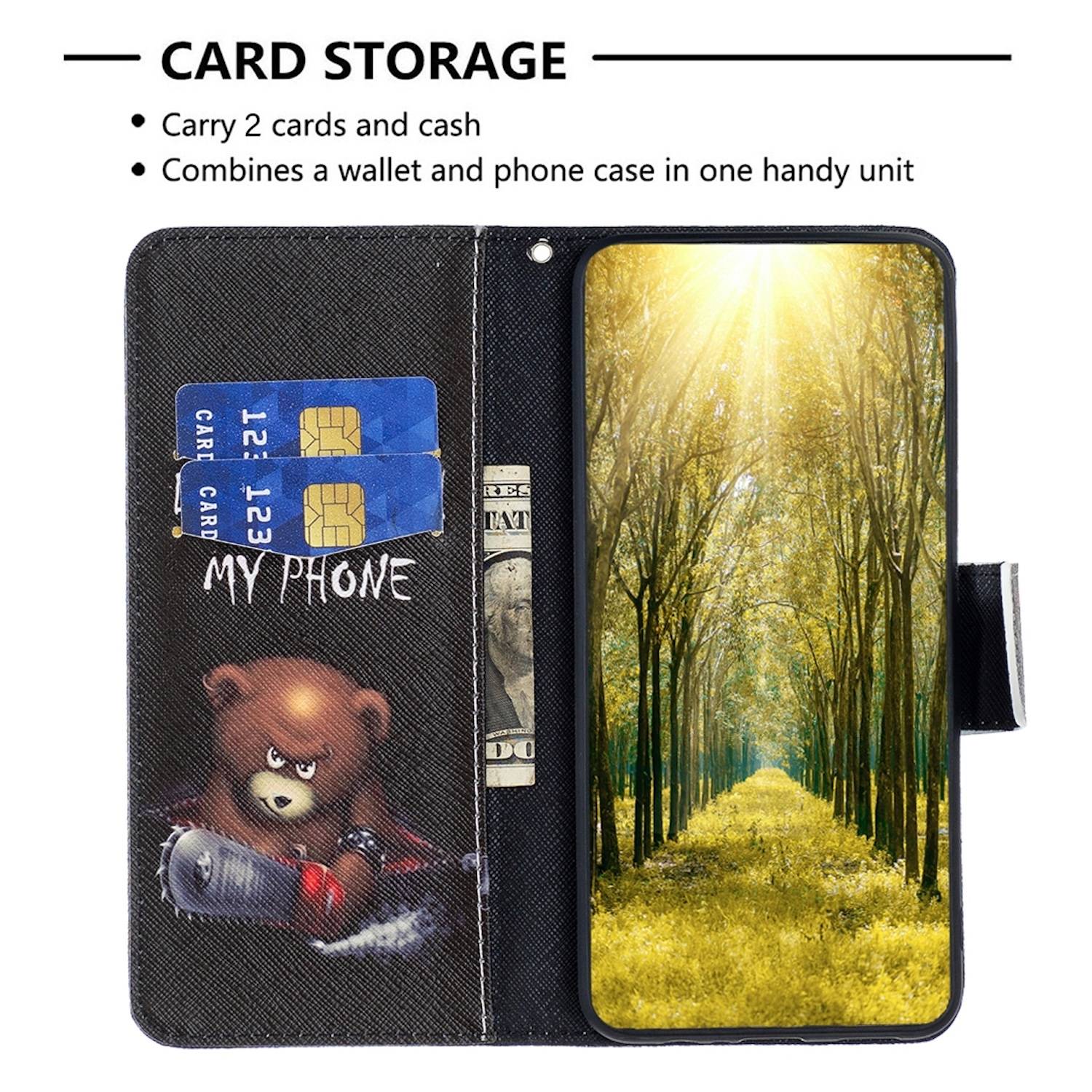 Für Samsung Galaxy S24 Kunst-Leder Book Handy Tasche Motiv 1 Hülle Etuis Schutz-4