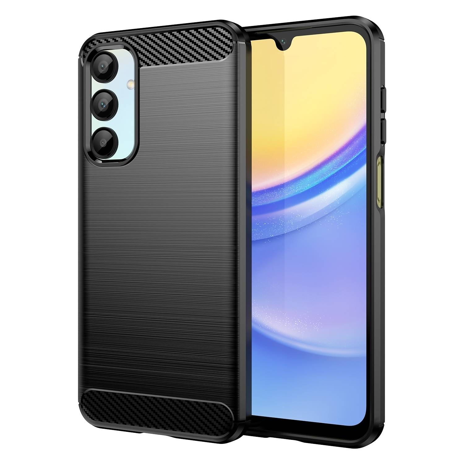 Für Samsung Galaxy A56 / A36 Carbon Brushed Design Textur TPU Hülle Schwarz-0