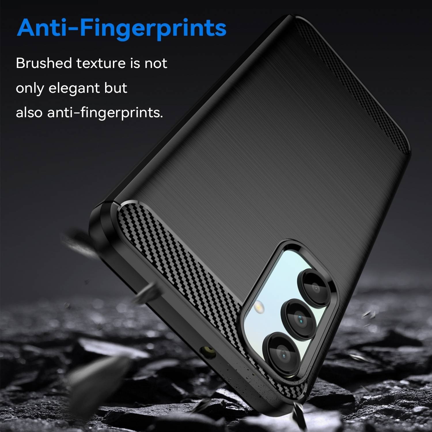 Für Samsung Galaxy A56 / A36 Carbon Brushed Design Textur TPU Hülle Schwarz-2