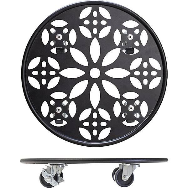 Pflanzenroller Stahl BLACK Tragfähigkeit 60 kg rund Ø 300 mm schwarz. Wagner System GmbH 83389849-4