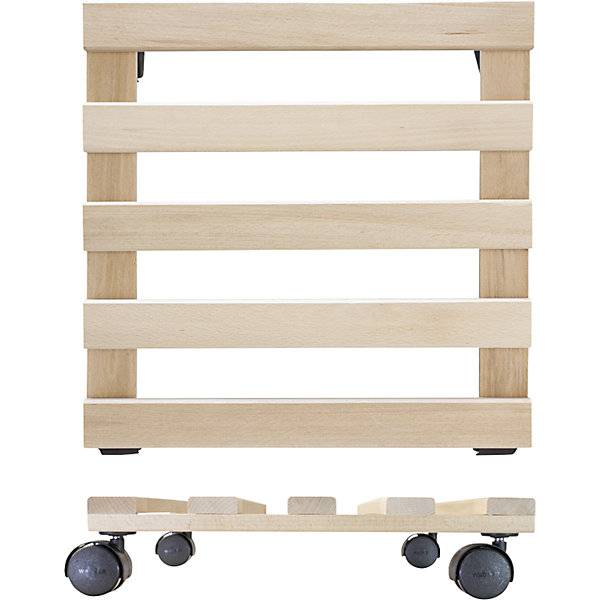 Pflanzenroller Buche PALETTI Tragfähigkeit 100 kg natur LxB 340 x 340 mm VE 4 Stk. Wagner System GmbH-4