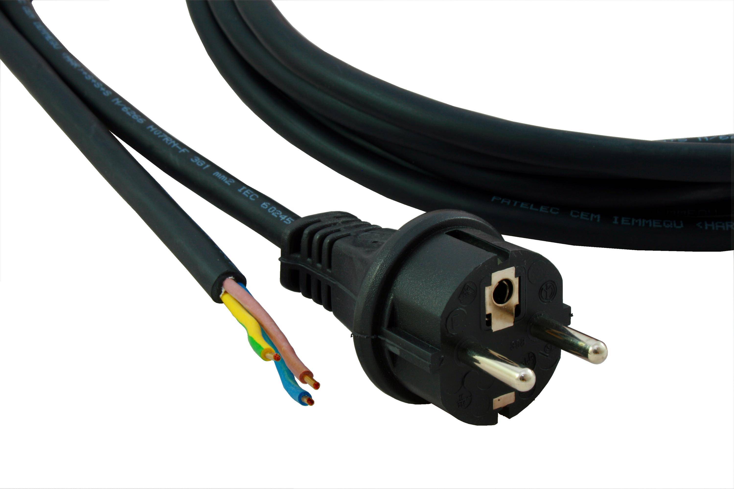 Ö 1304 Gummi-Anschlussleitung mit Konturenstecker 2x1,5mm² H07-RN-F 3m-0