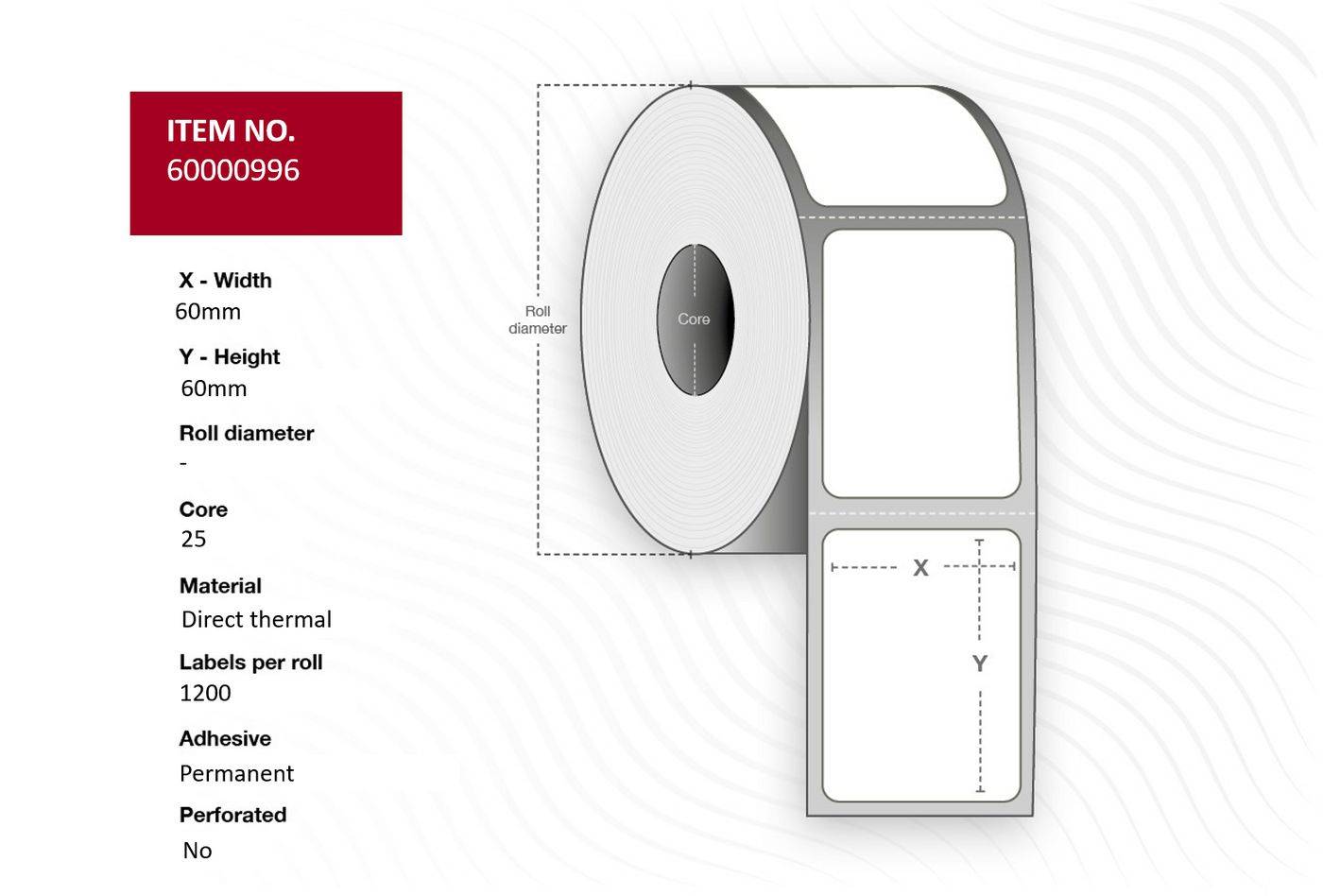 Capture 65000996 - Gelb - Rolle - Thermodirekt - Permanent - 6 cm - 6 cm-0