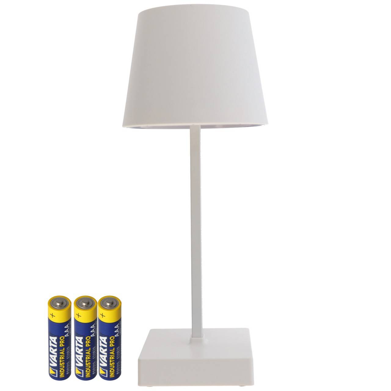 LED-Tischleuchte weiß mit Touchfunktion, warm weiß, mit 3x AAA Micro LR03 Batterie-4