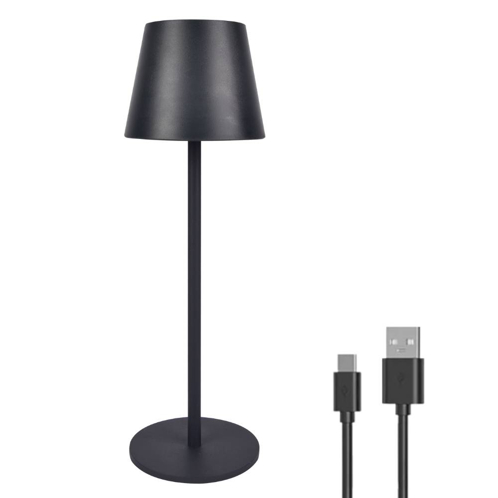 LUXULA LED Akku Tischlampe dimmbar mit CCT Funktion wiederaufladbare Tischleuchte in schwarz-0