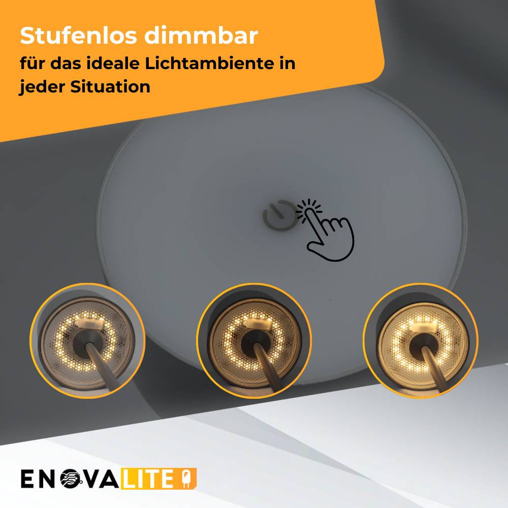ENOVALITE Akku Tischleuchte LED Tischlampe dimmbar mit CCT Up- und Downlight Schreibtischleuchte in weiß USB-C-2