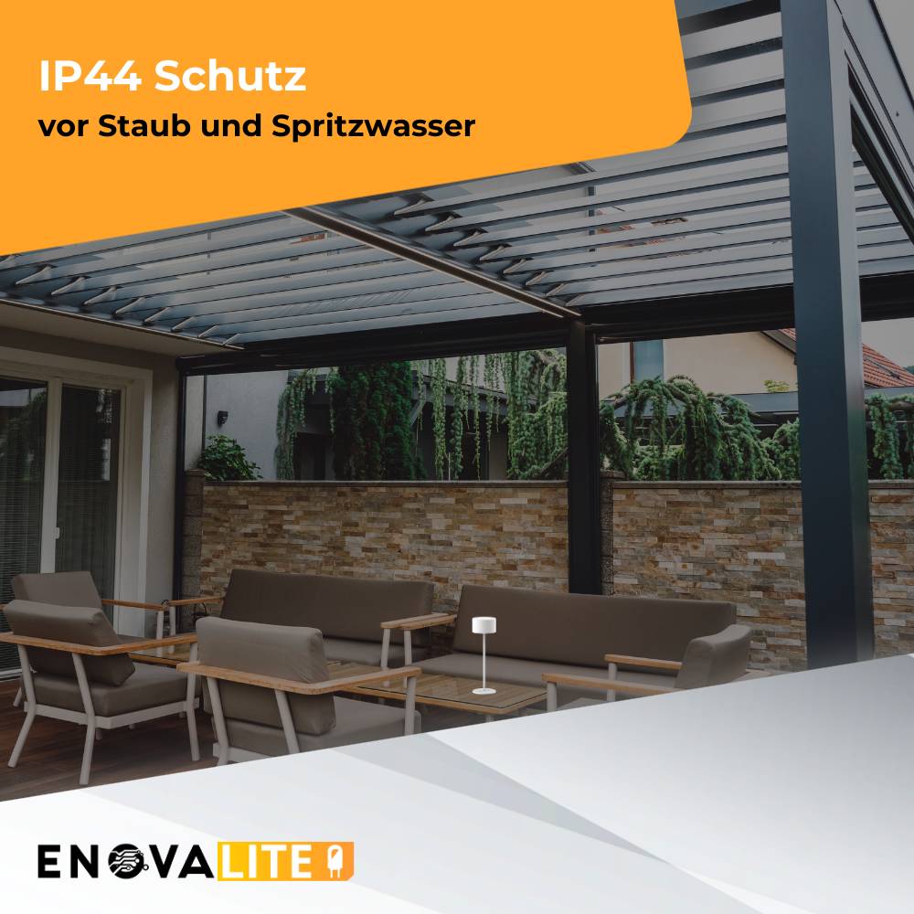 ENOVALITE Akku Tischleuchte LED Tischlampe dimmbar mit CCT Up- und Downlight Schreibtischleuchte in weiß USB-C-3