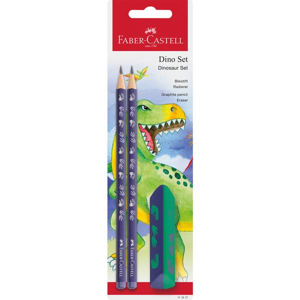 FABER-CASTELL - Schreibset Dino Bleistift+ Radierer