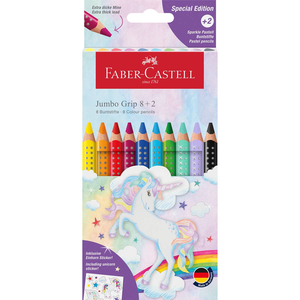 FABER-CASTELL - Buntstift Jumbo Grip Einhorn 8+ 2 Karton-0