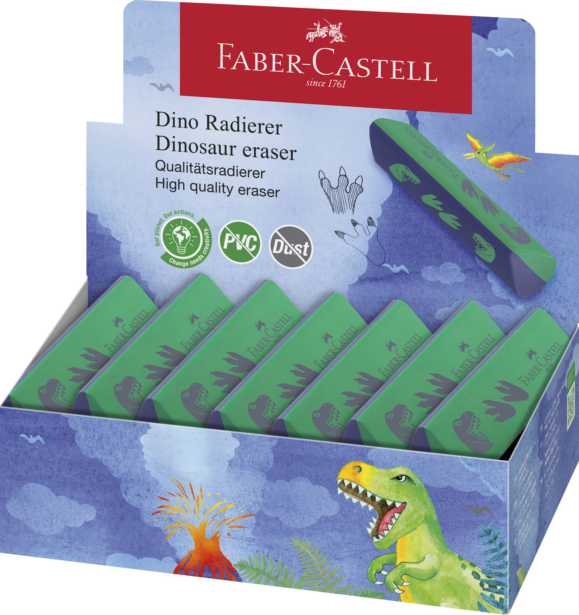 FABER-CASTELL - Radiergummi Dino Dust free gruen/blau-0