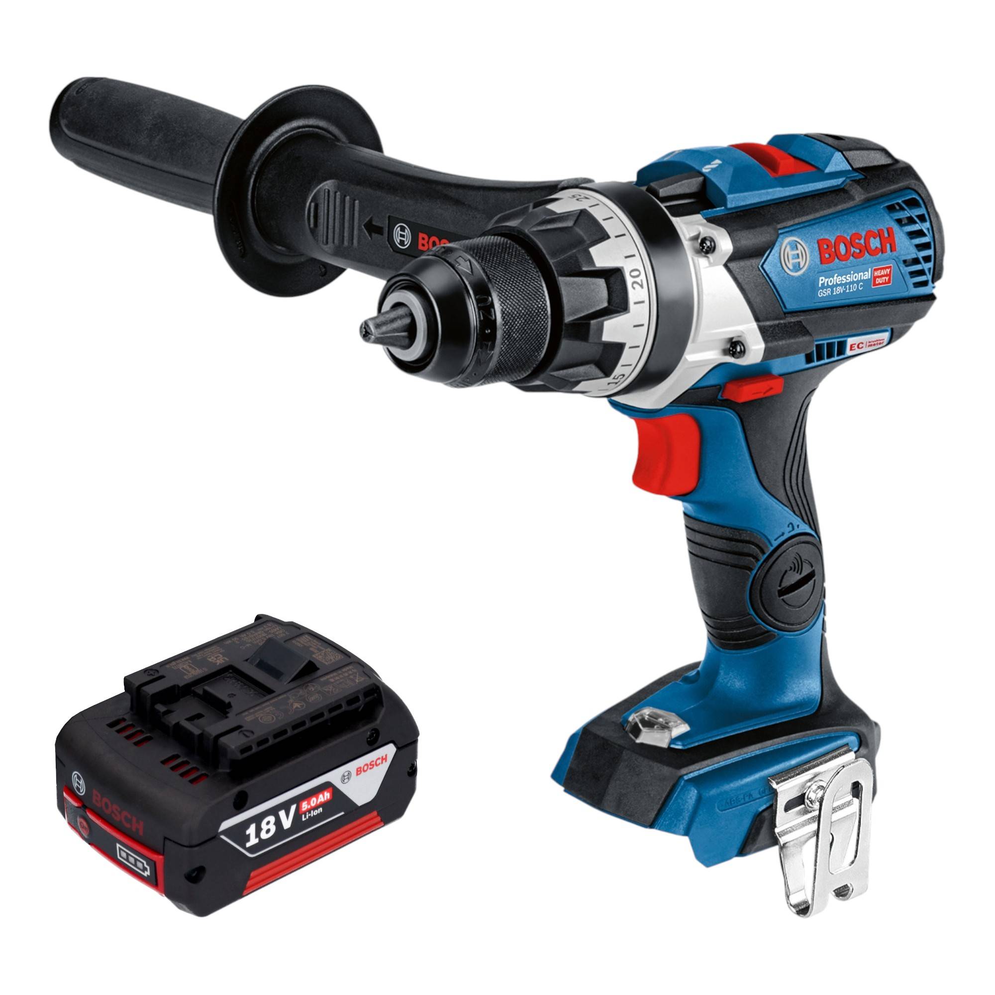 Bosch GSR 18V-110 C Professional Akku Bohrschrauber 18 V 110 Nm Brushless + 1x Akku 5,0 Ah - ohne Ladegerät-0
