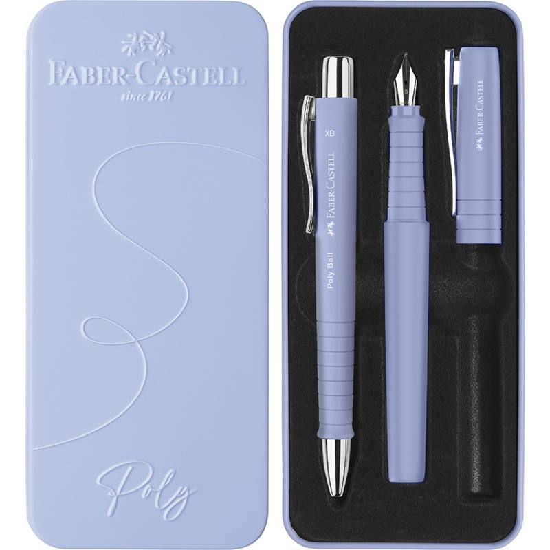 FABER-CASTELL - Set Poly Ball Pen pale iris Füller+KS-0