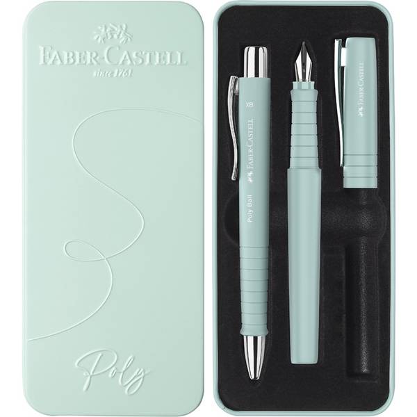 FABER-CASTELL - Set Poly Ball Pen caribic blue Füller+KS