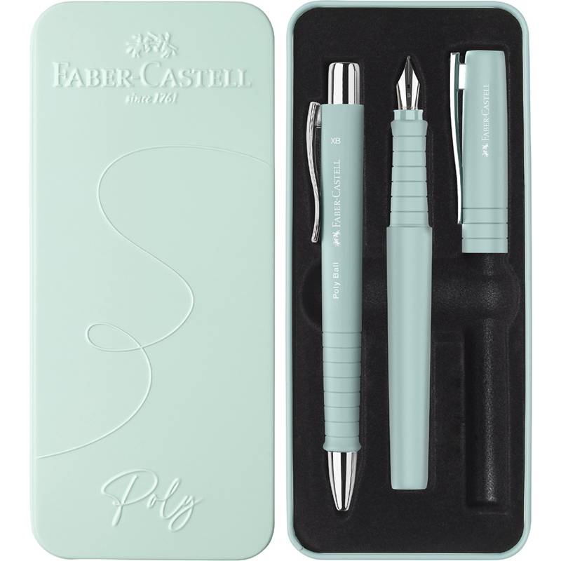 FABER-CASTELL - Set Poly Ball Pen caribic blue Füller+KS-0