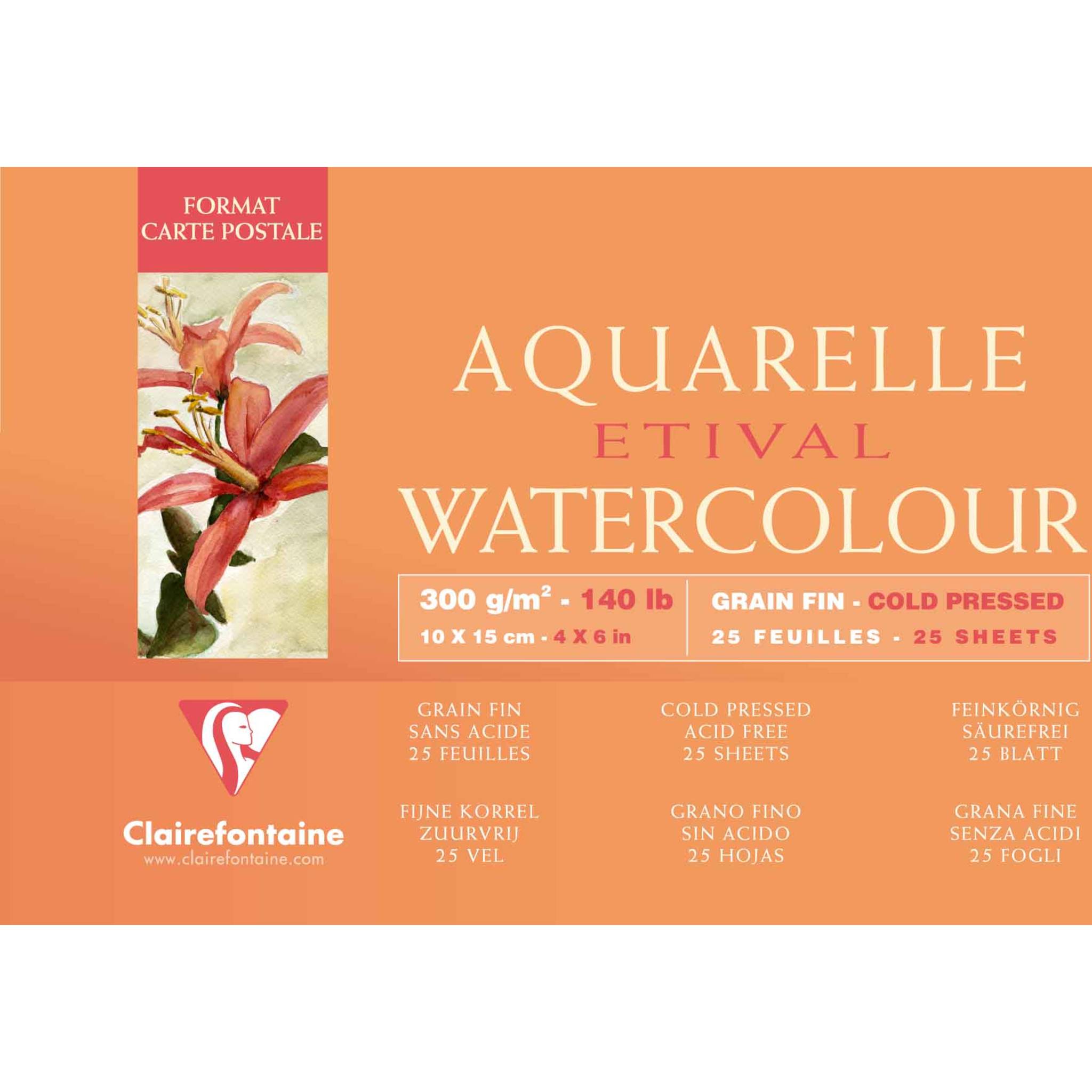 Clairefontaine Künstlerblock Aquarelle ETIVAL, 100 x 150 mm-1
