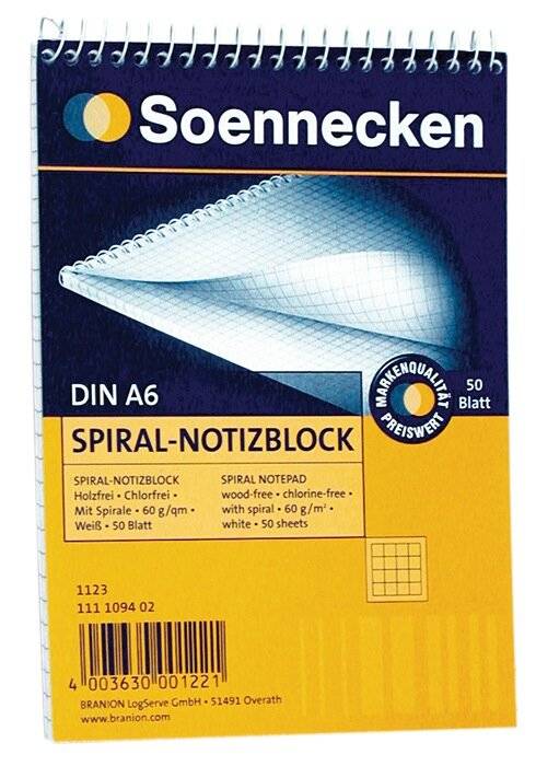 Notizblock DIN A6 60g kariert 50Blatt weiß-2