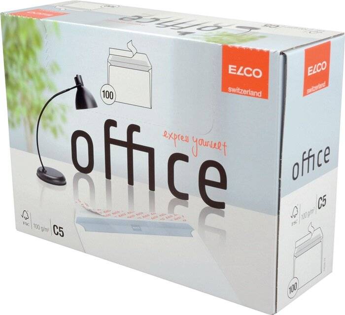ELCO Briefumschlag Office 74535.12 C5 80g weiß 100 St./Pack.-0