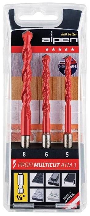 Bohrersatz Profi Multicut 5tlg.5,6x110,6,8,10x160mm SDS-Plus ALPEN-3