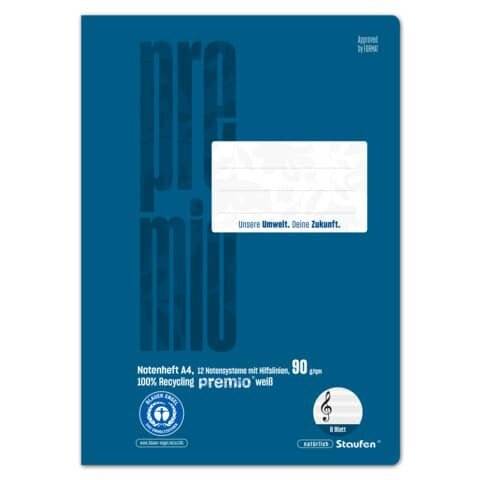 Notenheft A4 8Blatt 90g/m² 12 Notensysteme + Hilfslinien b-0