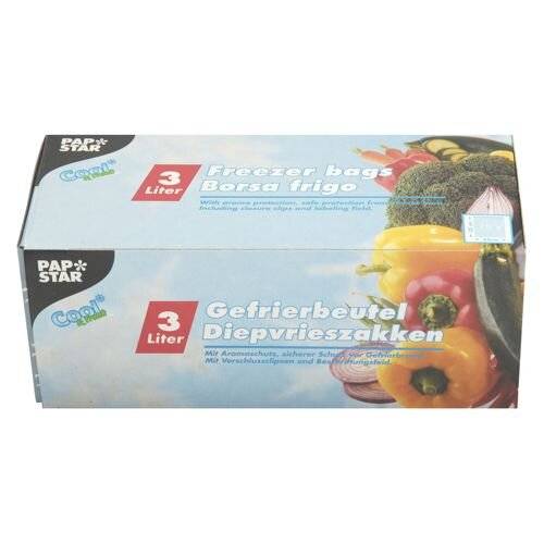 PAPSTAR - Gefrierbeutel - 3 L - Blau (Packung-2