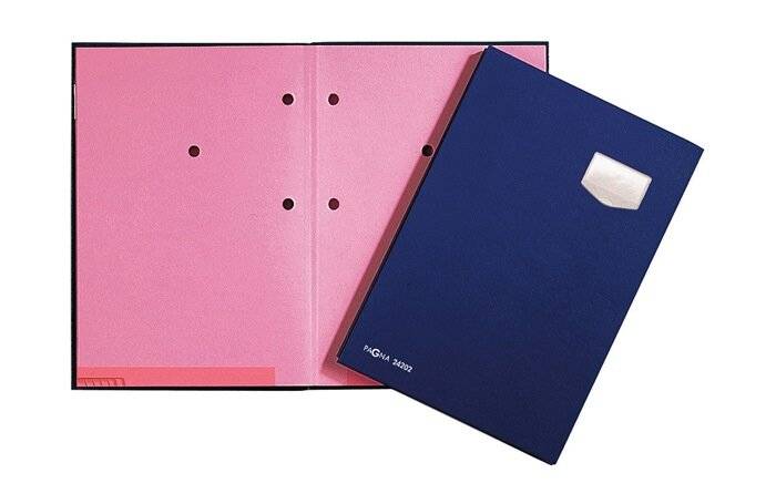 Unterschriftenmappe de Luxe DIN A4 10Fächer Pappe bl-2