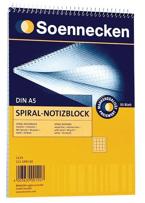 Notizblock DIN A5 60g kariert 50Blatt weiß-2