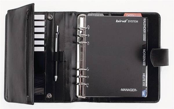 bind Timer T 500-1 DIN A5 ohne Kalender Leder schwarz