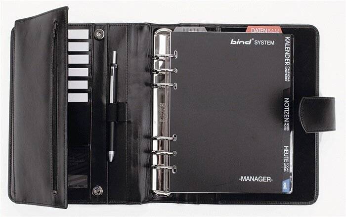 bind Timer T 500-1 DIN A5 ohne Kalender Leder schwarz-0