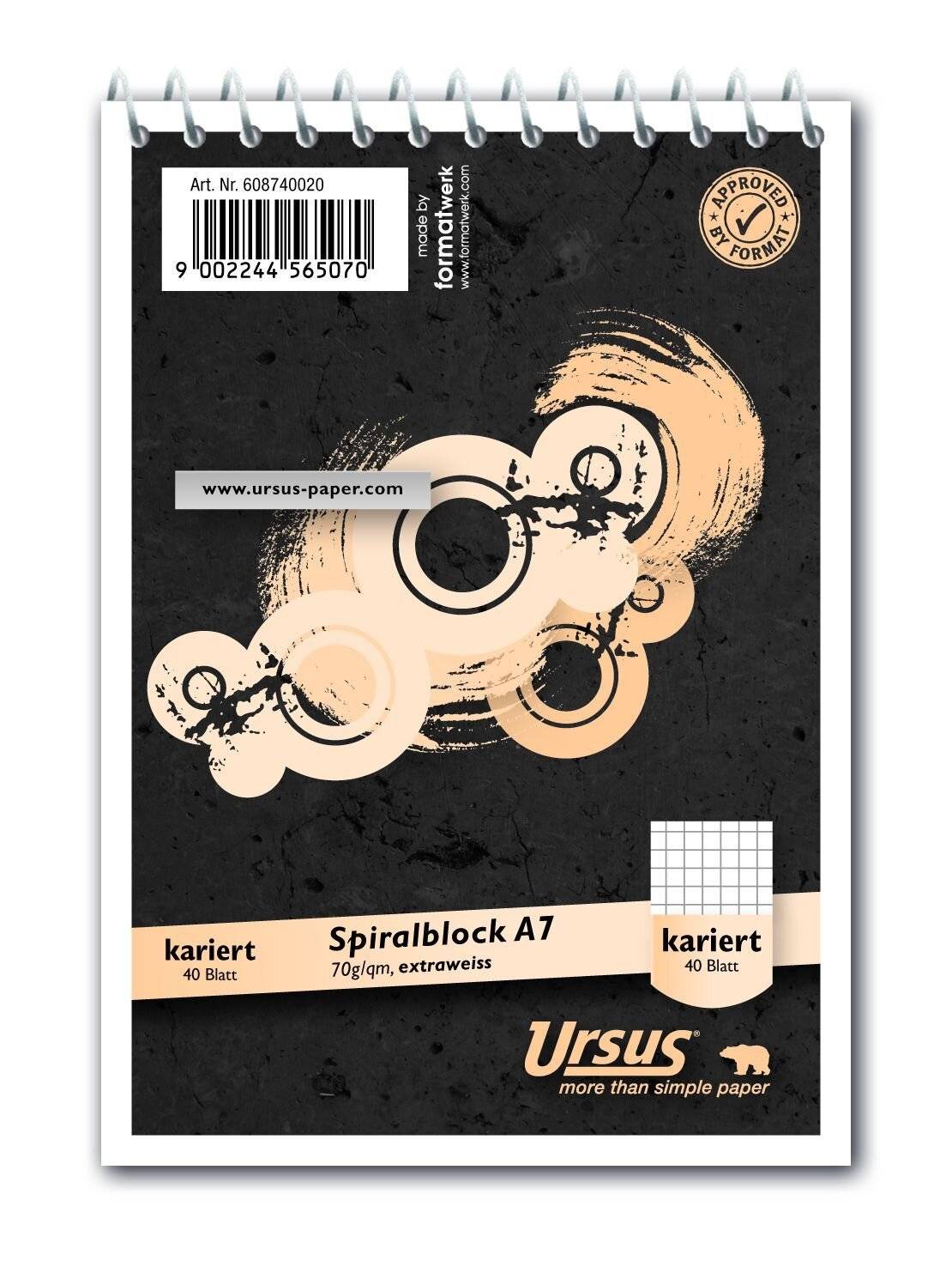 Spiralblock A7 40 Blatt 70g/qm 5mm-0