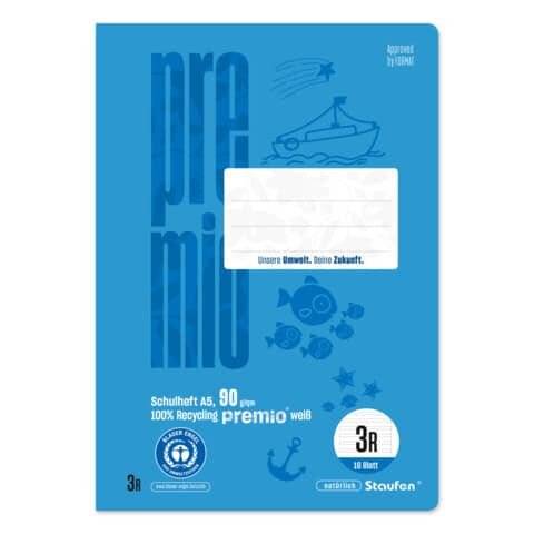 Heft, A5, 90g/m², 16 Blatt, Lin.3, liniert PREMIO 04078003-0