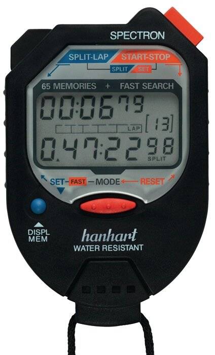 Stoppuhr Spectron 1/100 Min.1/100 Sek.dig.HANHART-3