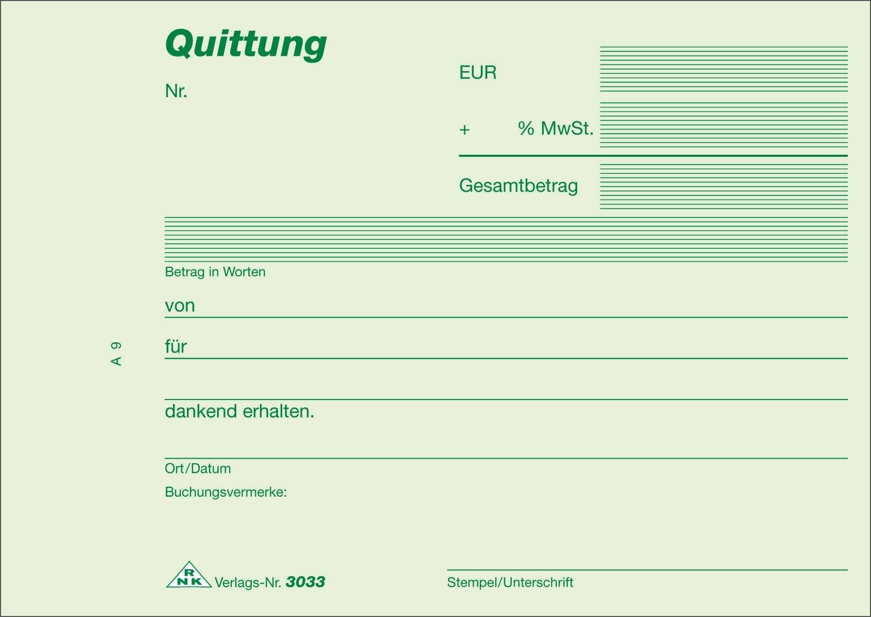 Quittungsblock mit MwSt. A6 2x40 Blatt selbstdurchschreibend-5