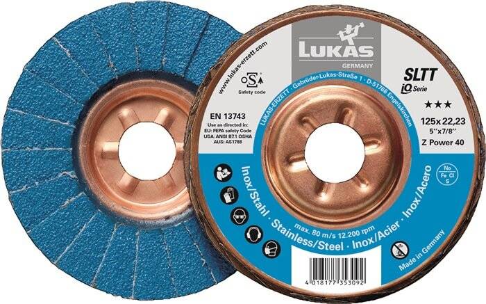 Fächerscheibe SLTT Z Power D.125mm K.40 fl.INOX ZK LUKAS-2